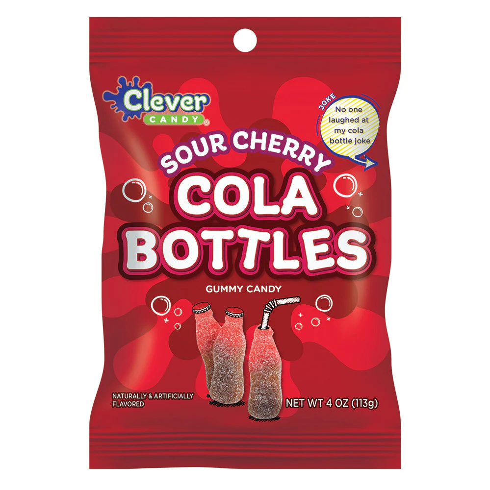 Sour Cherry Cola Bottles Peg Bags - 12ct