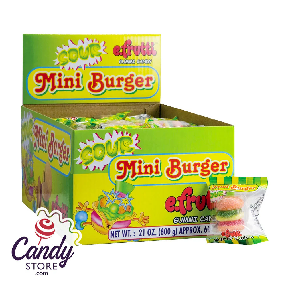 Sour Mini Gummy Burgers Candy - 60ct - Image 3