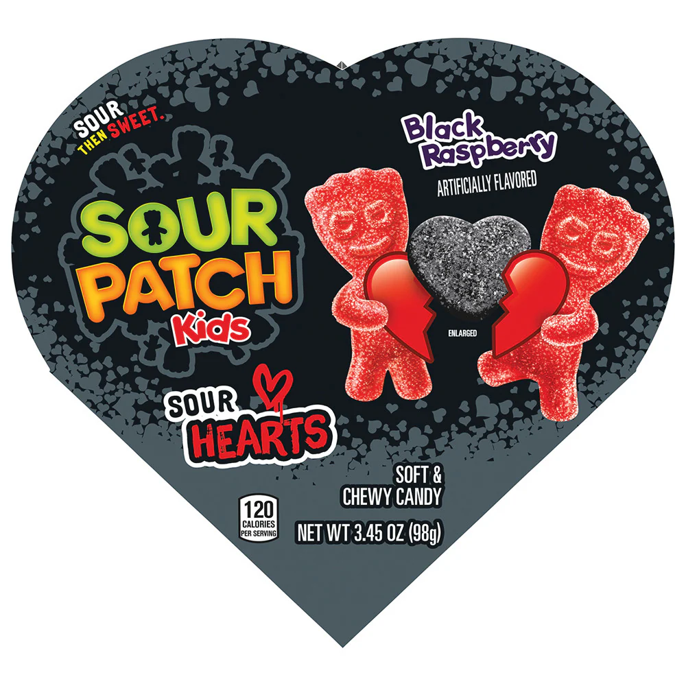 Sour Patch Kids Black Hearts Heart Box - 6ct