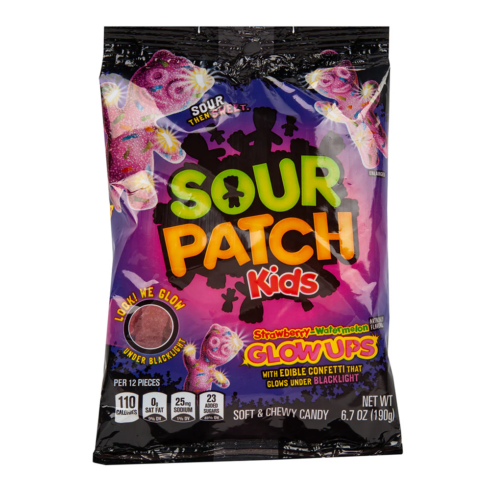 Sour Patch Kids Glow Ups Peg Bags - 12ct