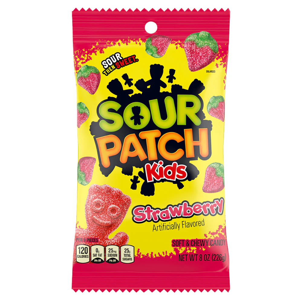 Sour Patch Kids Strawberry Peg Bags - 12ct