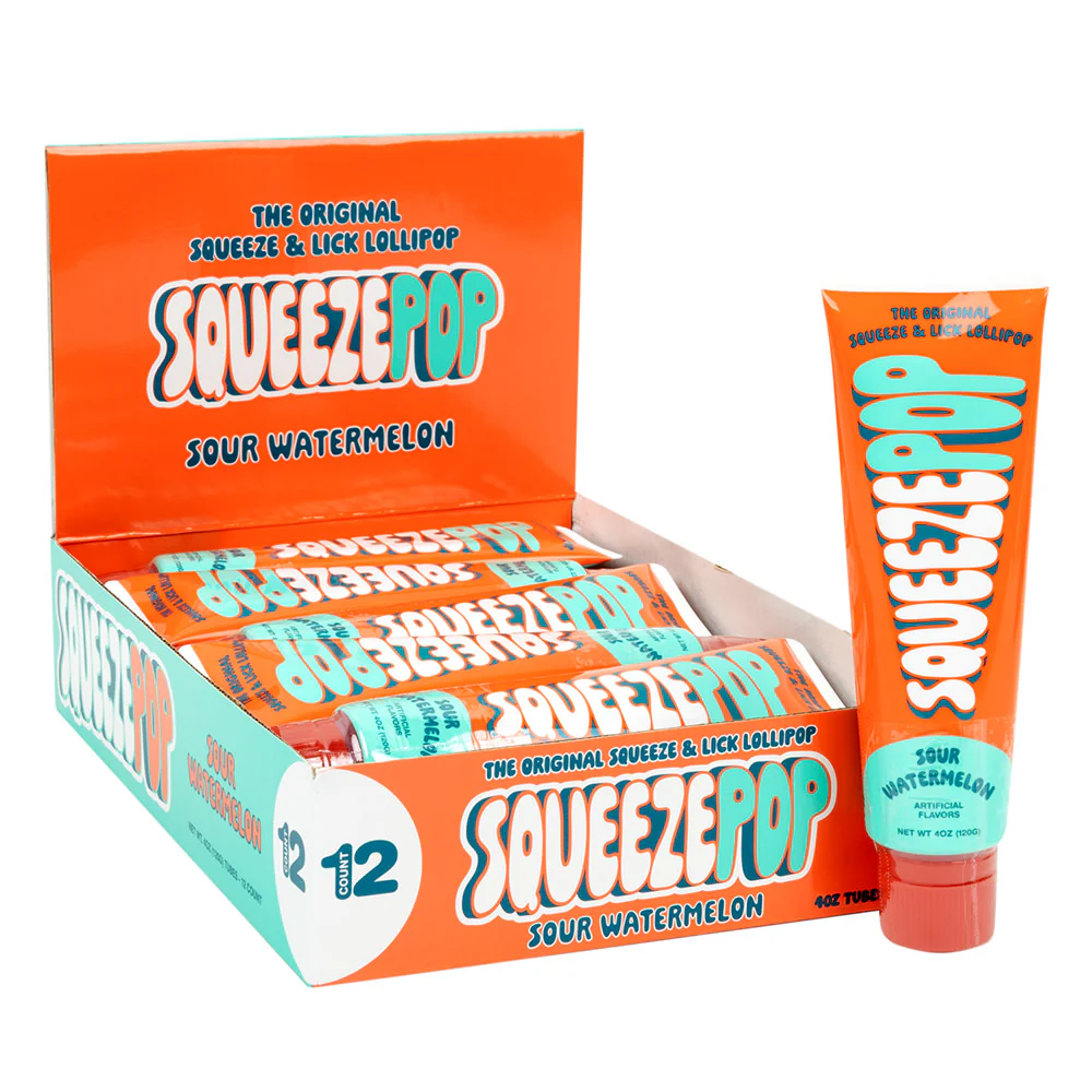 Sour Squeeze Pop Watermelon Tubes - 12ct