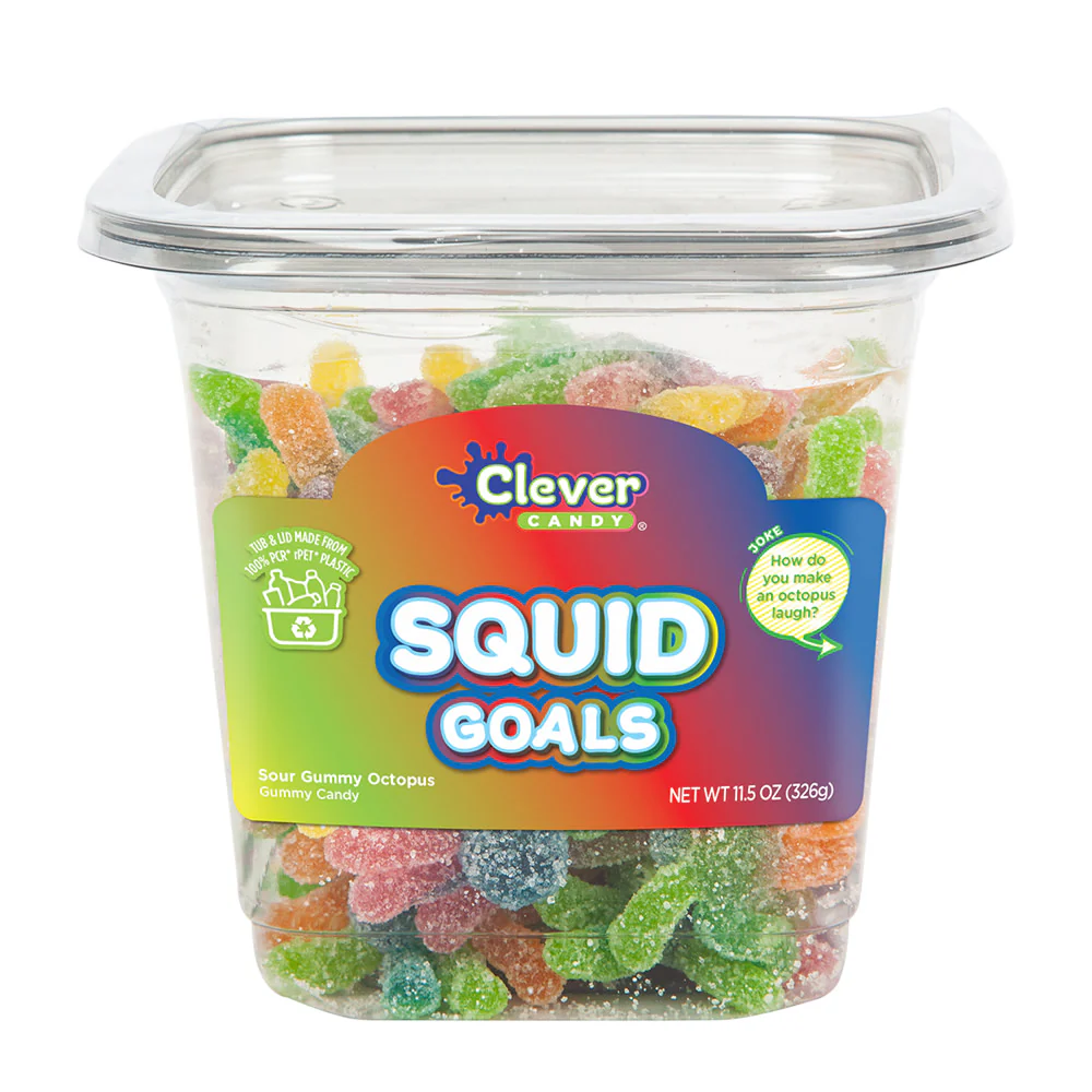 Squid Goals Sour Gummy Octopus Tubs - 12ct
