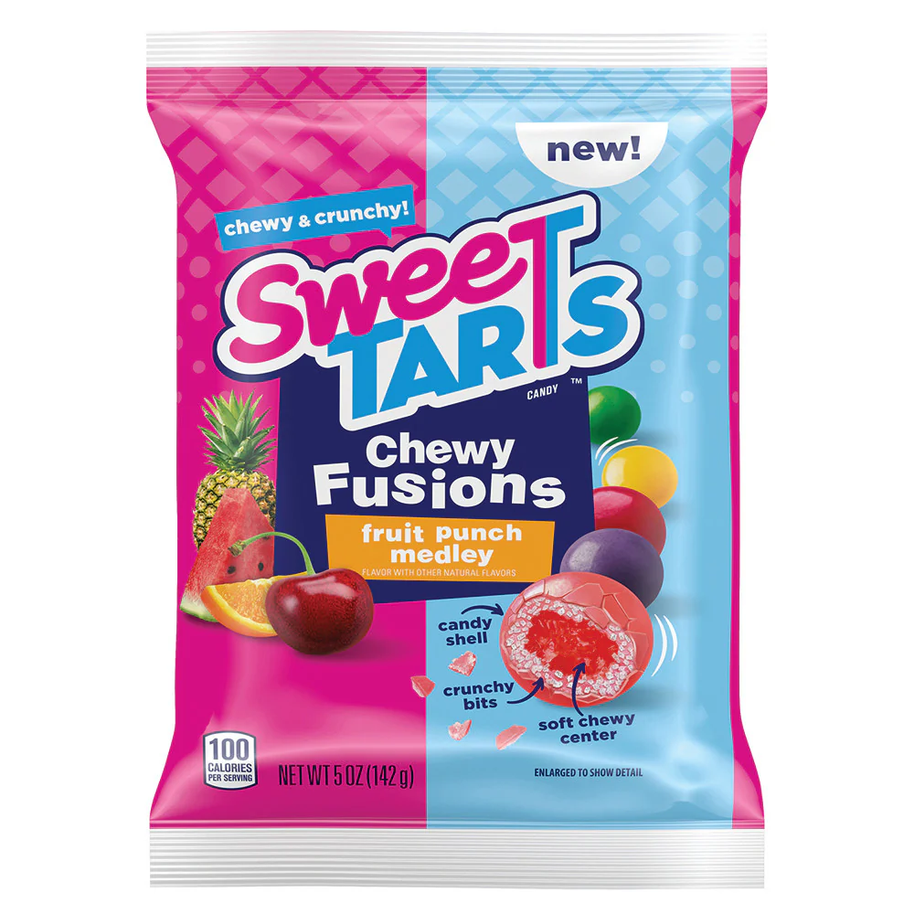Sweetarts Chewy Fusions Peg Bags - 12ct