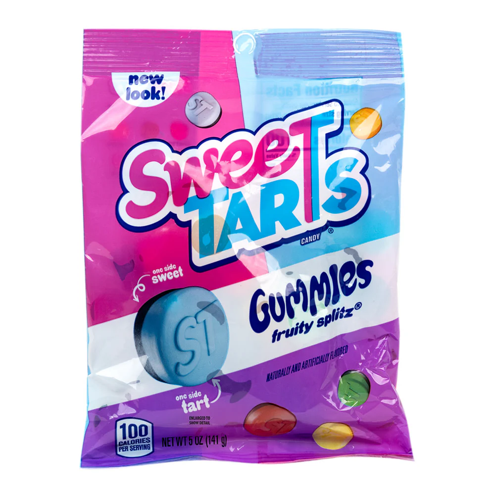 Sweetarts Gummies Fruity Splitz Peg Bags - 12ct