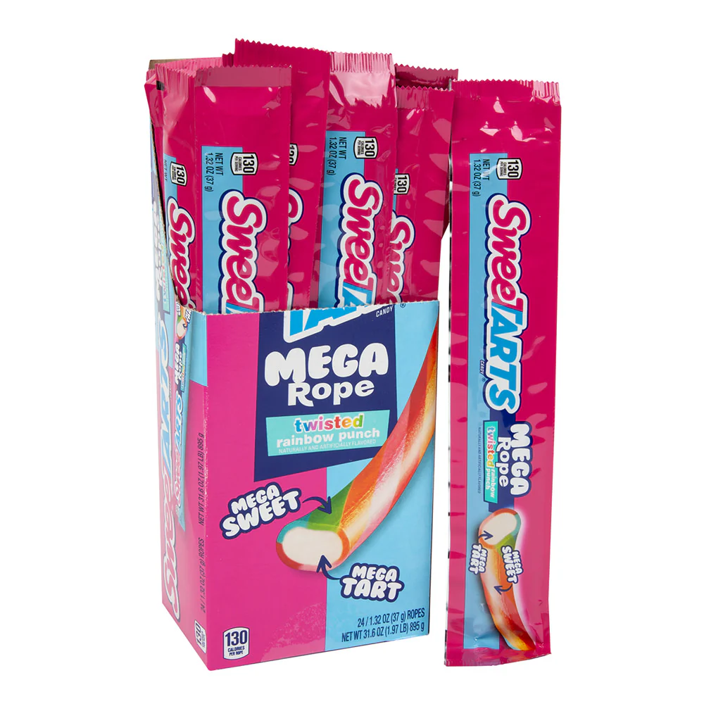 Sweetarts Mega Rope Twisted Rainbow Punch - 24ct