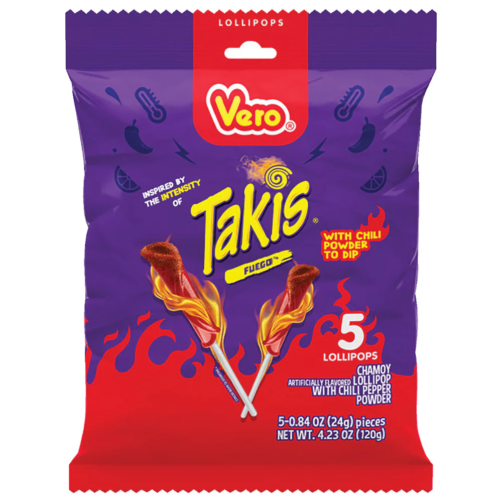 Takis Vero Lollipops 5-Piece Bags - 12ct