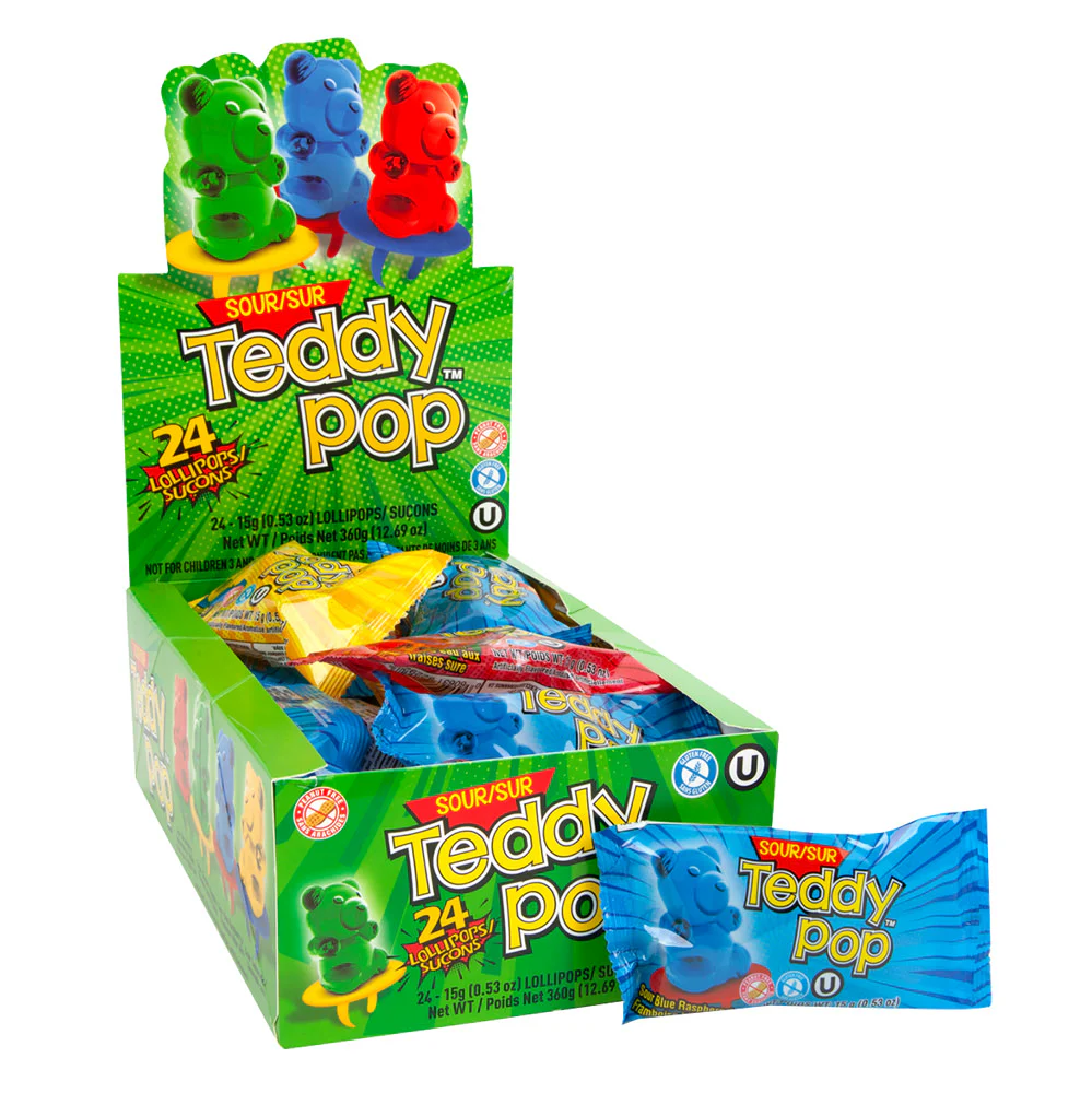 Teddy Pop Sour Lollipop Ring - 24ct