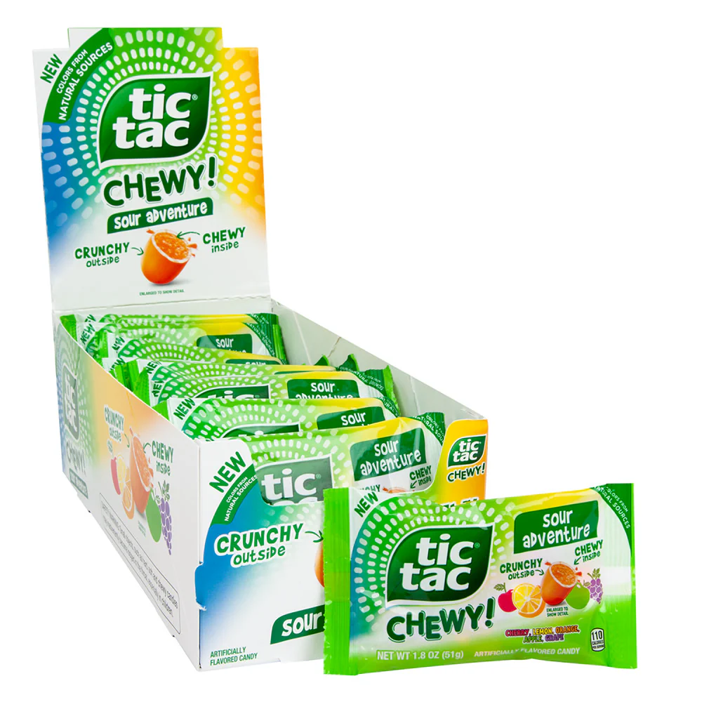 Tic Tac Sour Adventure Chewy Bags - 24ct