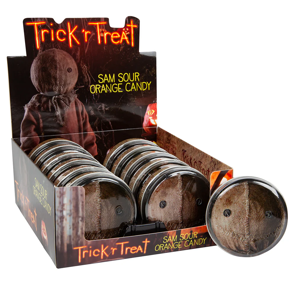 Trick 'r Treat Sam Sour Orange Candy Tins - 12ct