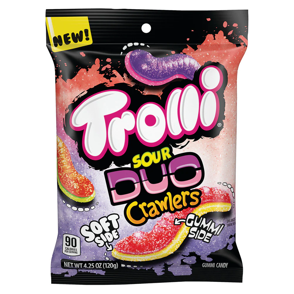Trolli Sour Duo Crawlers Peg Bags - 12ct