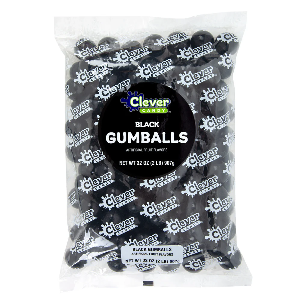 Tutti Frutti Black Gumballs 2lb Bags - 12ct