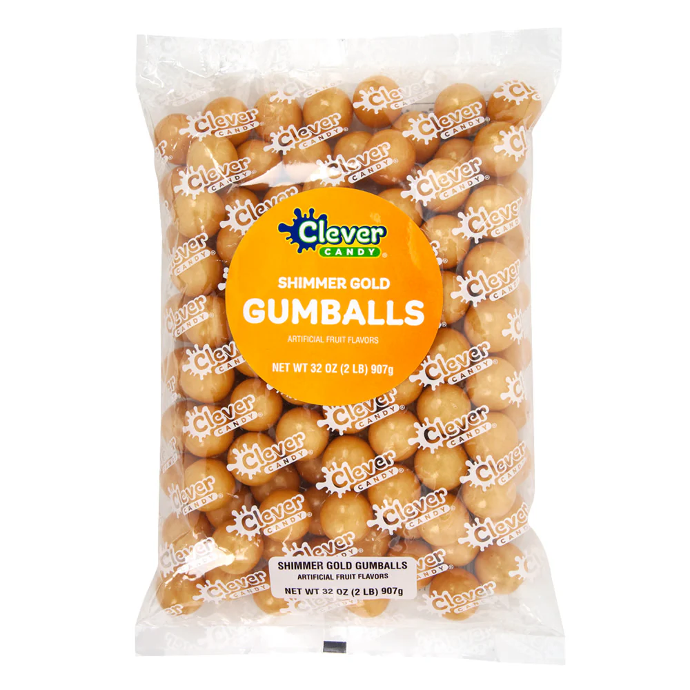 Tutti Frutti Shimmer Gold Gumballs 2lb Bags - 12ct