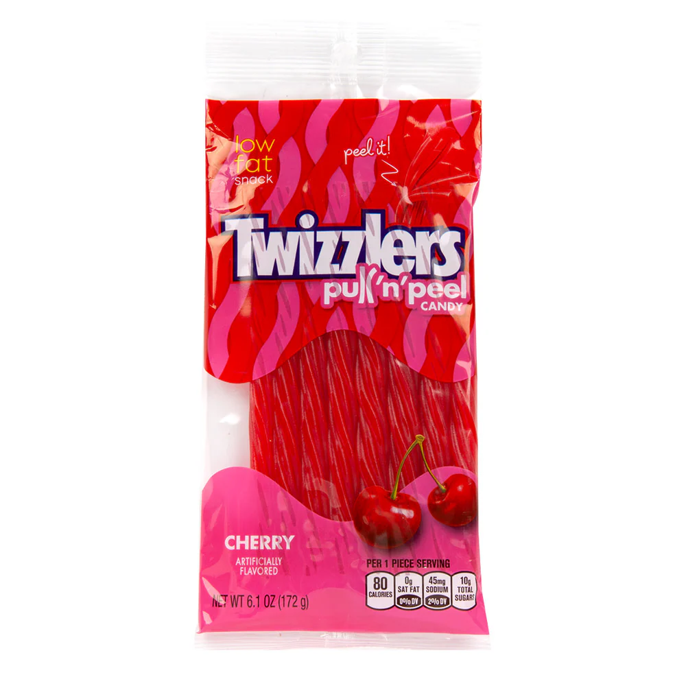 Twizzlers Cherry Pull n’ Peel Peg Bags - 12ct