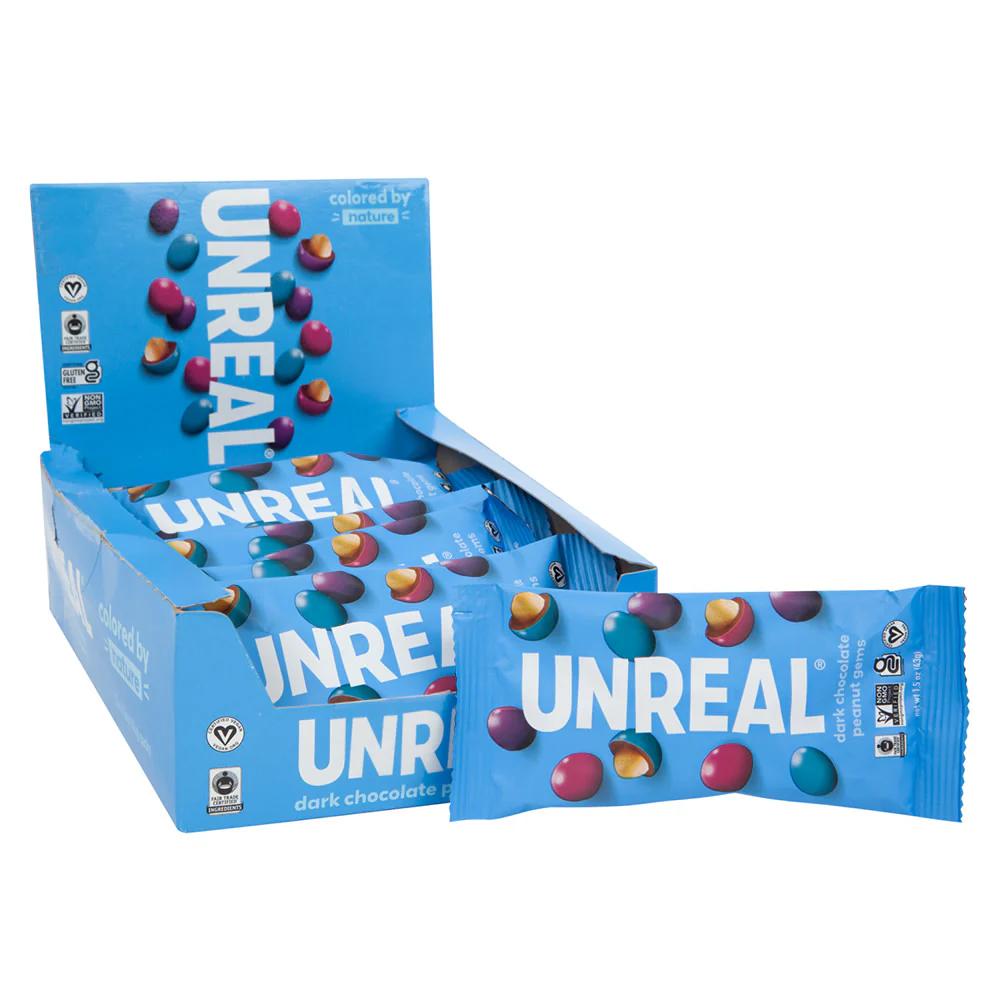 Unreal Dark Chocolate Peanut Gems - 12ct