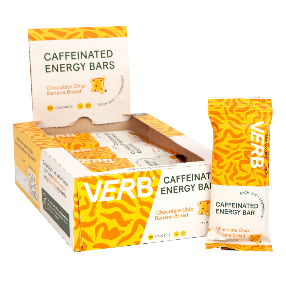 Verb Chocolate Chip Banana Bread Energy Bars - 16ct