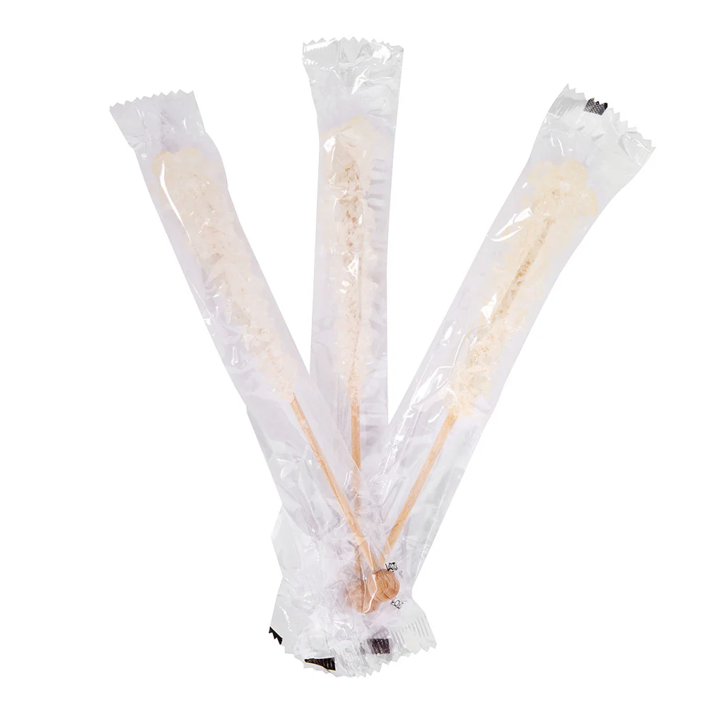 Wrapped Rock Candy Sticks White - 100ct