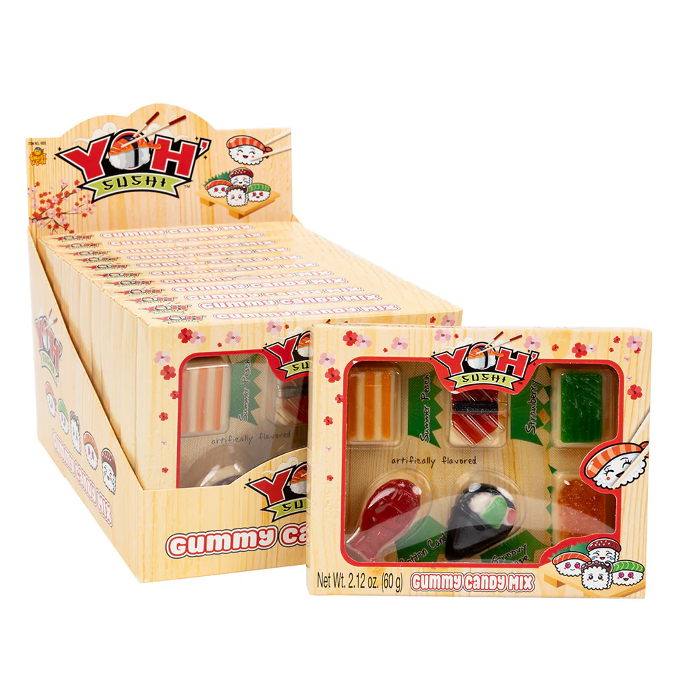 Yoh’ Sushi Gummy Candy Mix 2.12oz Bento Boxes - 12ct